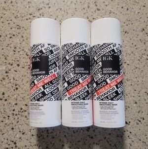 3 IGK Good Behavior Treat Me Well Intense Daily Smoothing Hair Mask 5oz Each